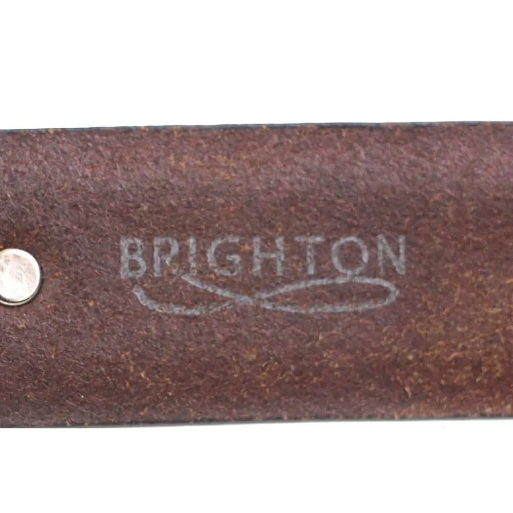 BRIGHTON BROWN REAL LEATHER 1 1/4